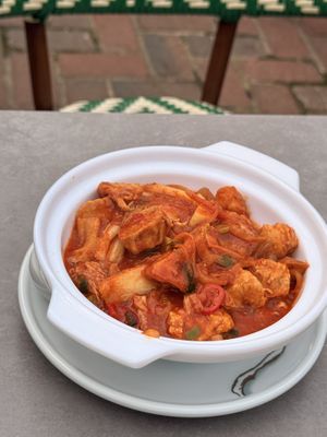 Chicken kimchi stew  at Tofu Vegan in Brighton