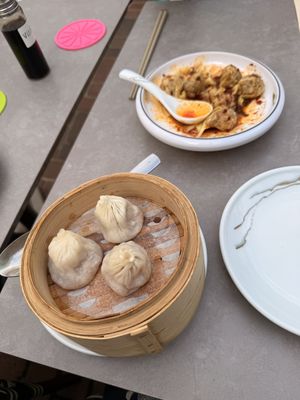 Xiao long bao (soup dumplings!)  at Tofu Vegan in Brighton