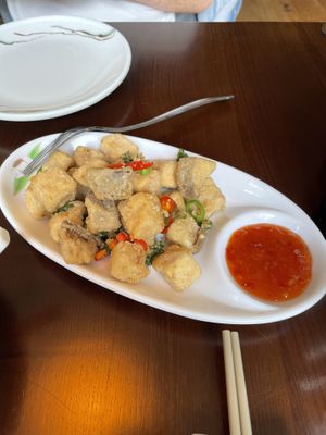 Deep fried king oyster mushrooms with salt and sichuan pepper   at Tofu Vegan in Brighton