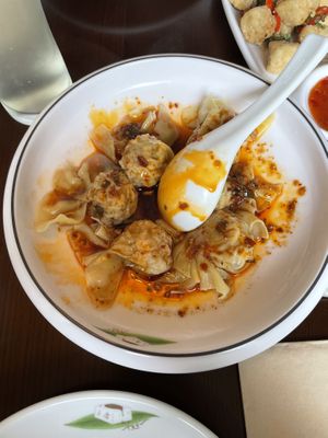 Wontons in house special sauce   at Tofu Vegan in Brighton