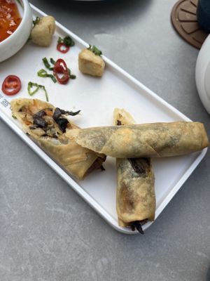 Cloud ear fungus spring rolls   at Tofu Vegan in Brighton