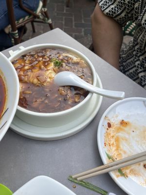 Home made silken tofu in savory sauce   at Tofu Vegan in Brighton