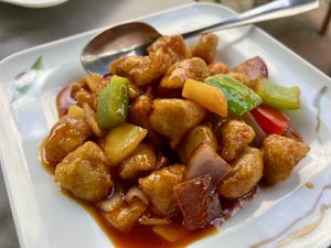Orange chicken   at Tofu Vegan in Brighton