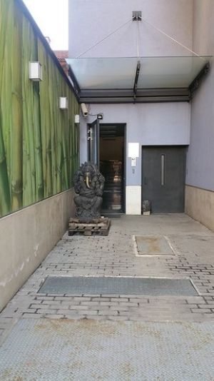 The entrance for the restaurant at Soma Vital Food in Sofia