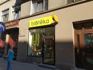outside at Bioteka - Krisjana Barona in Riga