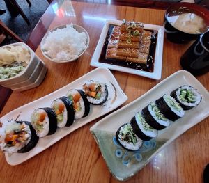 Several amazing vegan rolls in each menu section at Tomo in Arcata