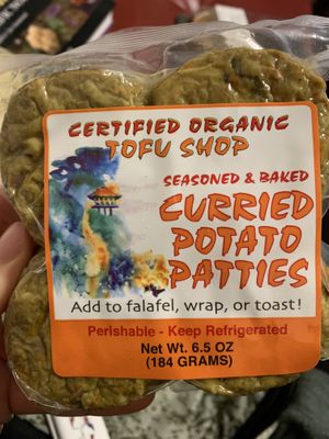 Curried potatoe patties at Tofu Shop in Arcata