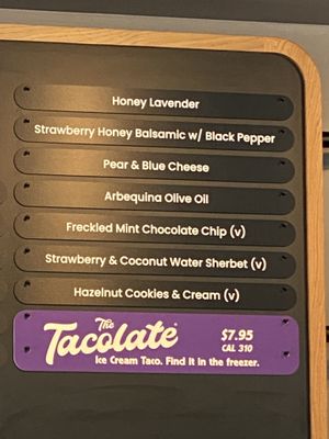 3 of the 4 current vegan options  at Salt & Straw - Pike & 1st in Seattle