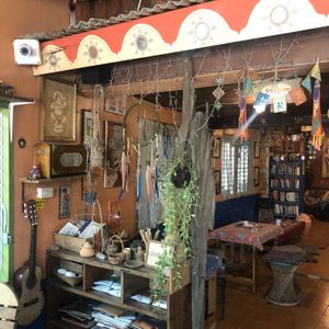 Inside of cafe at Art in Chai in Pai