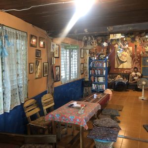 Inside of cafe  at Art in Chai in Pai