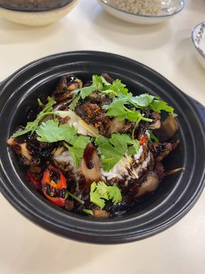 Claypot Chicken Rice (RM13.90) - this is vegan chicken  at VEGO CANTEEN in Kuala Lumpur
