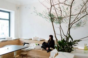 View on the seating area at Daluma in Berlin