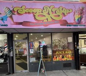 Store front at Scoop N Sip in Bronx