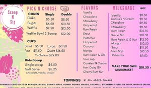 Menu at Scoop N Sip in Bronx