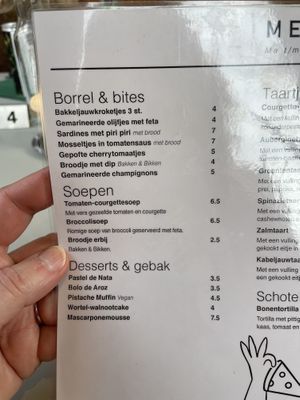 Menu  at Pumpkin in Haarlem