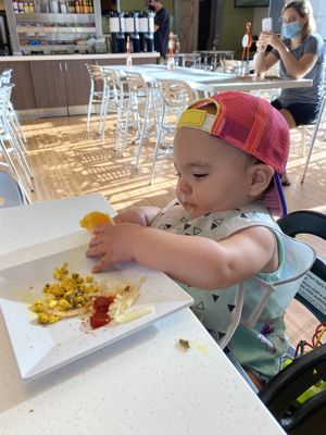 My little enjoying her breakfast.  at Scramble in Scottsdale