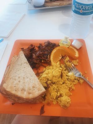 Vegan Veggie Scramble with Sweet Potato Hash and Sourdough Bread at Scramble in Scottsdale