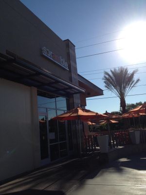 Outside of Scramble. The patio area is to the right. at Scramble in Scottsdale