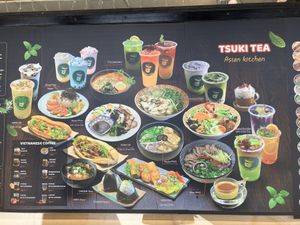 Menu outside  at Tsuki Tea in Budapest