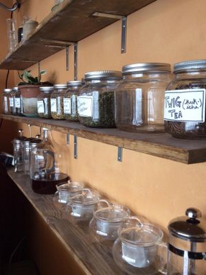 Lots of herbal teas to choose drom at Community Loaves in Jacksonville