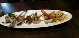 Sampler appetizer. Great variety! at Andy Nguyen's in Sacramento