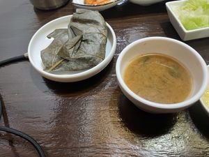 Lotus leaf rice and stew  at Maji - 마지 in Seoul