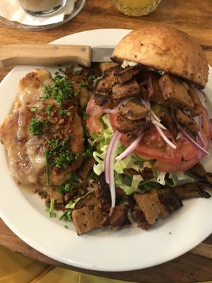loaded burger  at Cafe Xoho in Tel Aviv