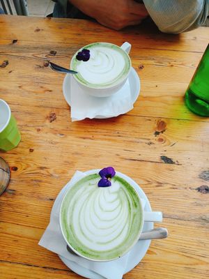 Matcha latte at Cafe Xoho in Tel Aviv