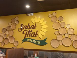 Interior sign   at SabaiThai in Winchester