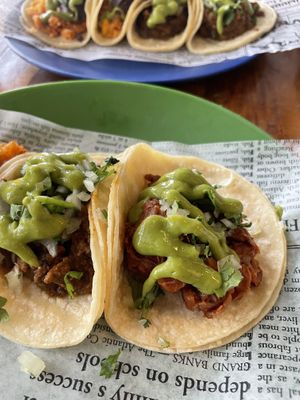 Mestizo (left) and vegan chorizo (right)  at La Cantina in Whistler