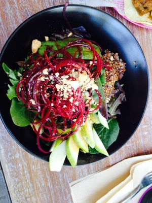 Vegan salad with sesame ginger dressing.  at La Cantina in Whistler
