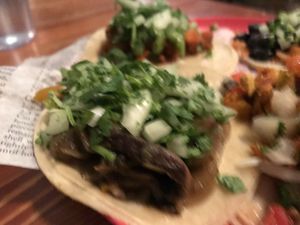 Mushroom taco at La Cantina in Whistler