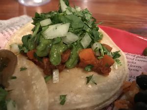 Jackfruit taco   at La Cantina in Whistler