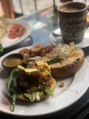 Samsara bagel  at Samsara in Antigua