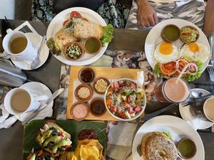 Vegetarian on left and vegan on right.  at Samsara in Antigua