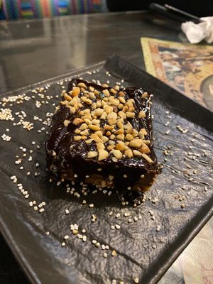 Banana cacao cheese cake (vegan)   at Samsara in Antigua