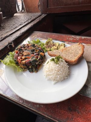 Breakfast scramble   at Samsara in Antigua