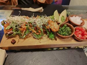 Tacos with kimchi at Samsara in Antigua