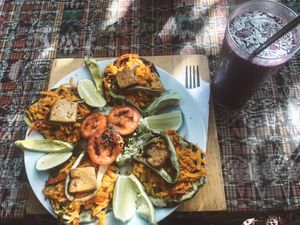 Best plant based tacos I’ve tried!!! Smoothie was delicious. Was very pleased at Samsara in Antigua