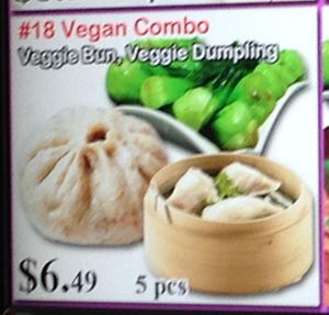 Vegan dim sum offering. at Water80 in Vancouver