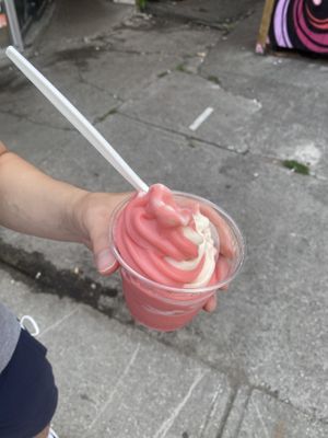 Soft serve ice cream (vanilla watermelon) at Bunner's Bake Shop - Kensington in Toronto