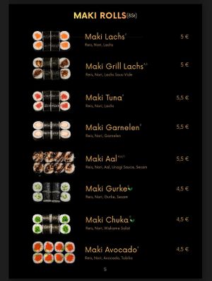 Menu 2 at Bober Sushi Café  in Chemnitz