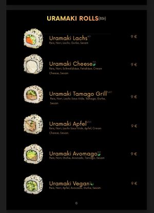 Menu 3 at Bober Sushi Café  in Chemnitz