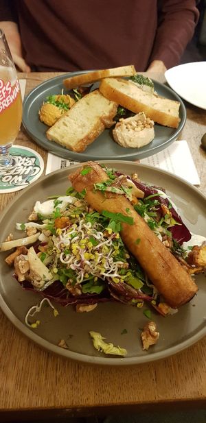 Börek and Italian starter at The Vegan Eagle in Hamburg