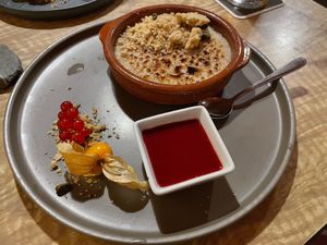 Baked rice pudding at The Vegan Eagle in Hamburg