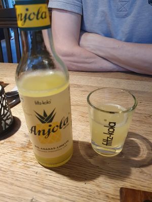 Pineapple lime drink at The Vegan Eagle in Hamburg