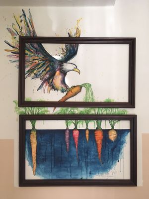 Indoor artwork   at The Vegan Eagle in Hamburg