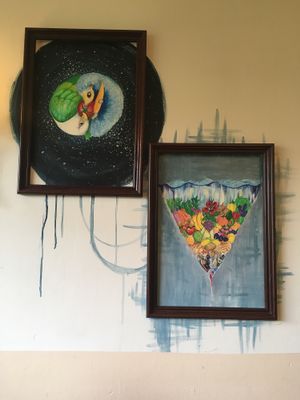 Indoor artwork, great vegan ethos! at The Vegan Eagle in Hamburg