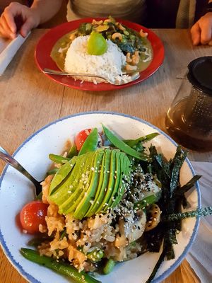 Japanese Chukadon of the special menue at The Vegan Eagle in Hamburg