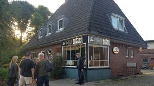 Outside at The Vegan Eagle in Hamburg